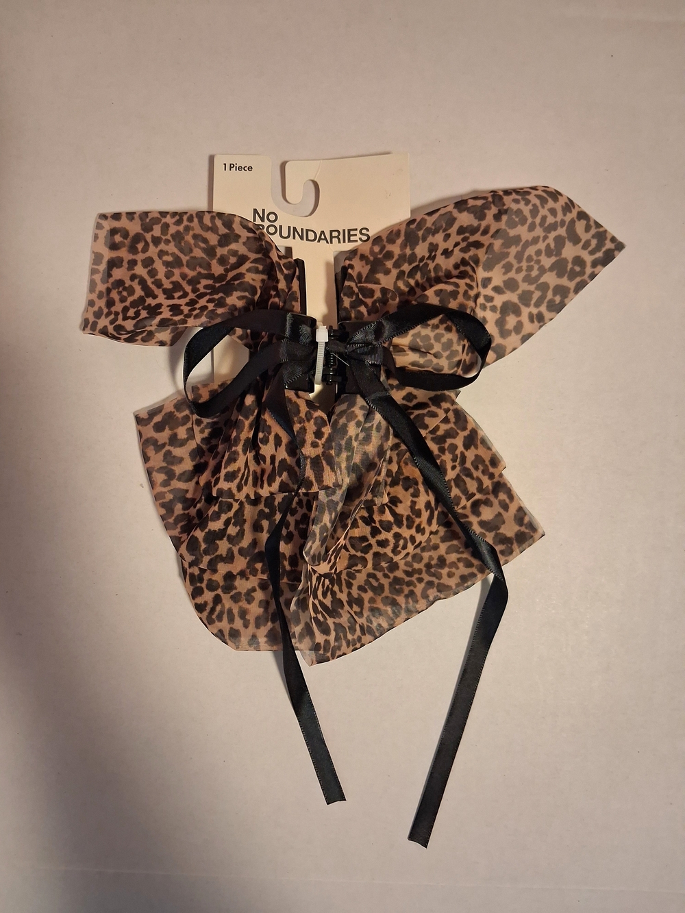 No Boundaries Leopard Print Bow Claw Clip